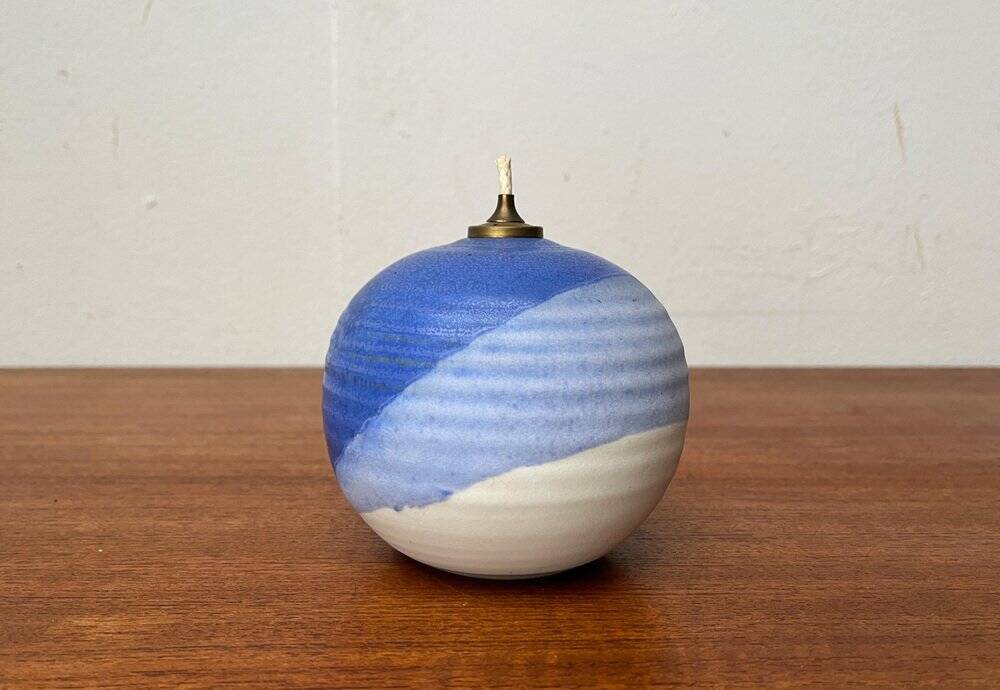 Mid-century studio pottery oil lamp by Karsten Nielsen for KN Keramik, 1960s.
