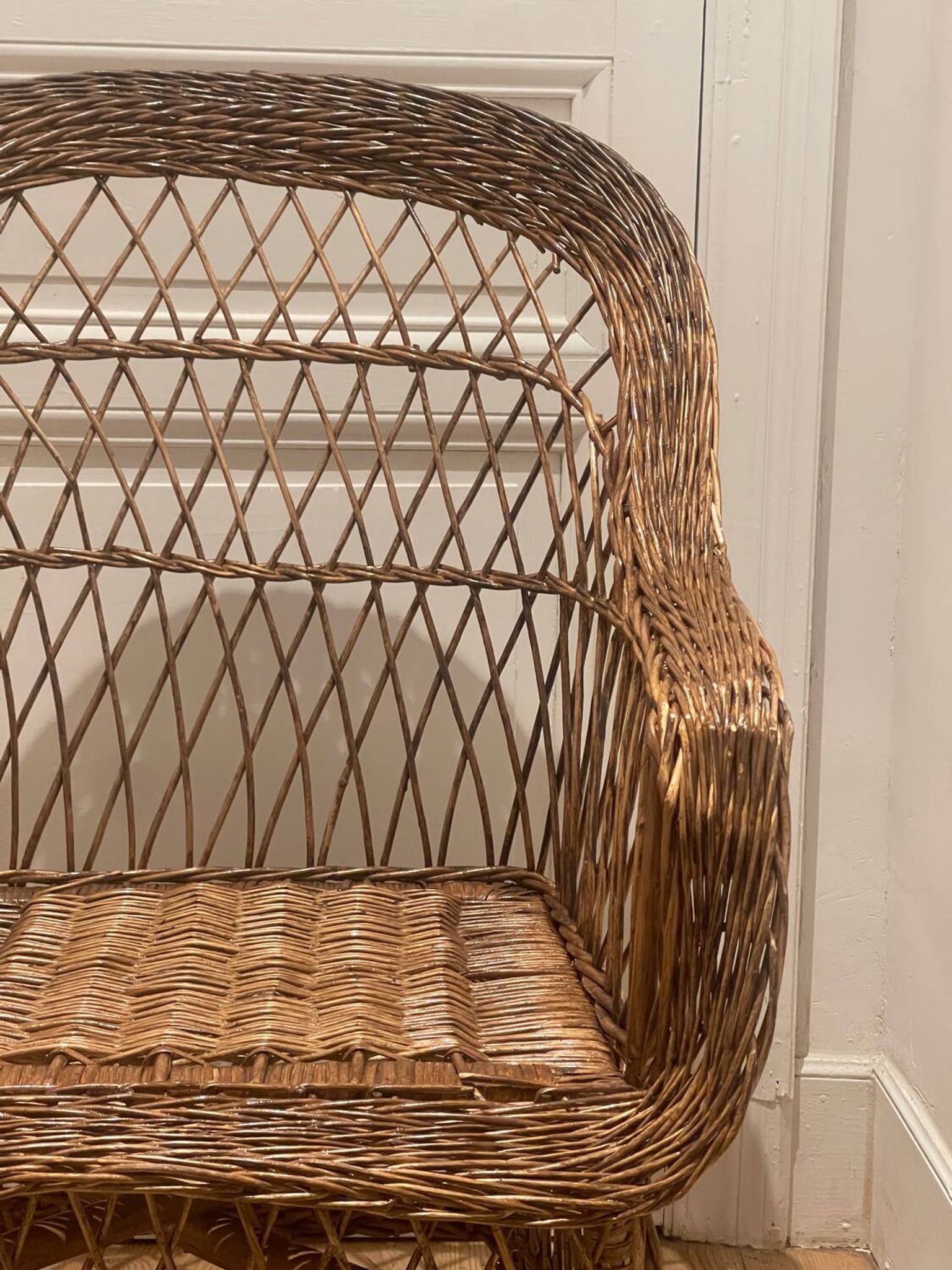 Grand Fauteuil en rotin vintage