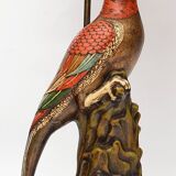 Pair of ceramic parrot lamps