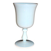 Verre calice ancien en opaline blanche bulle de savon