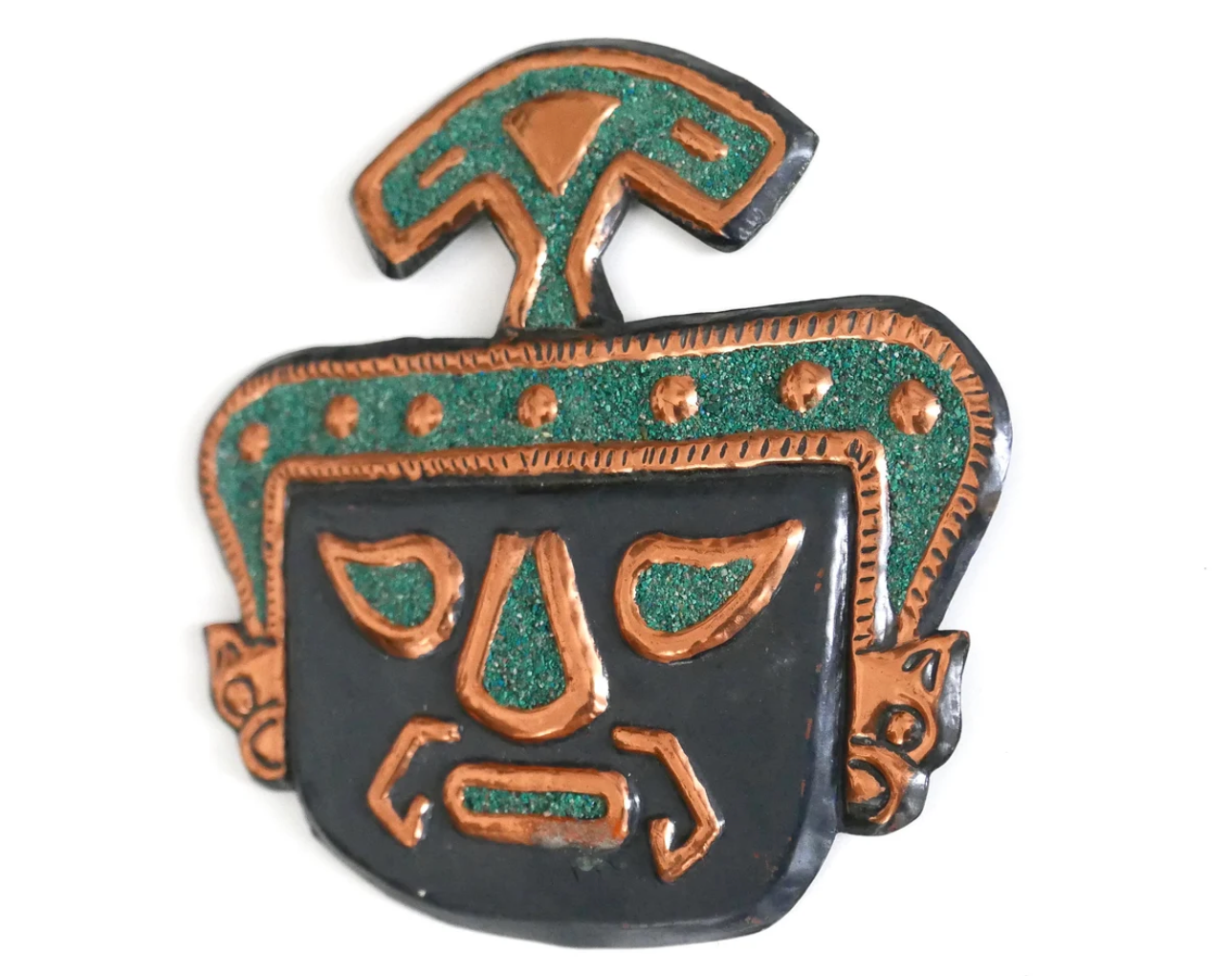 Metal Inca mask, 70s