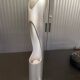 Sculptural flame lamp brushed aluminium Space Age Vintage 1970