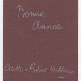 Œuvre originale signée de Robert Willems, gouache et collage. carte de vœux.