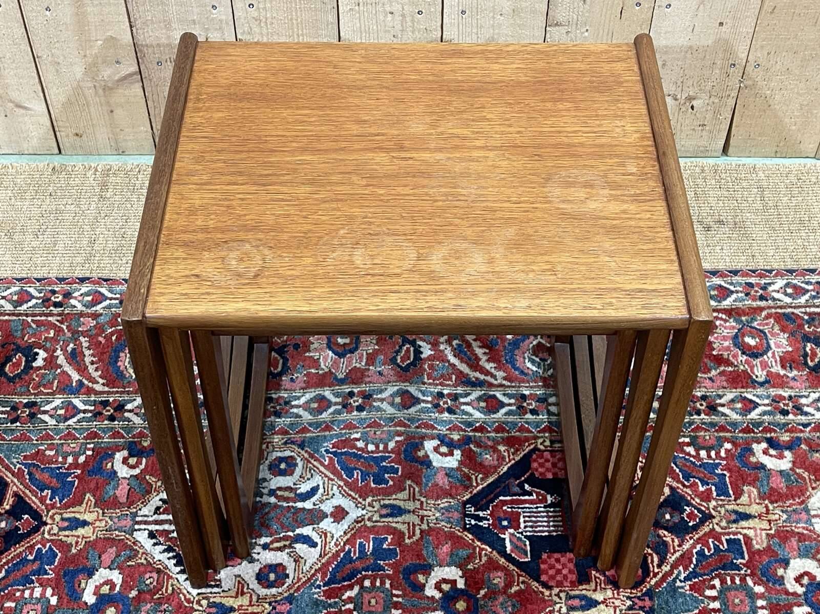 Set of 3 teak nesting tables from the GPlan brand from the 1970s