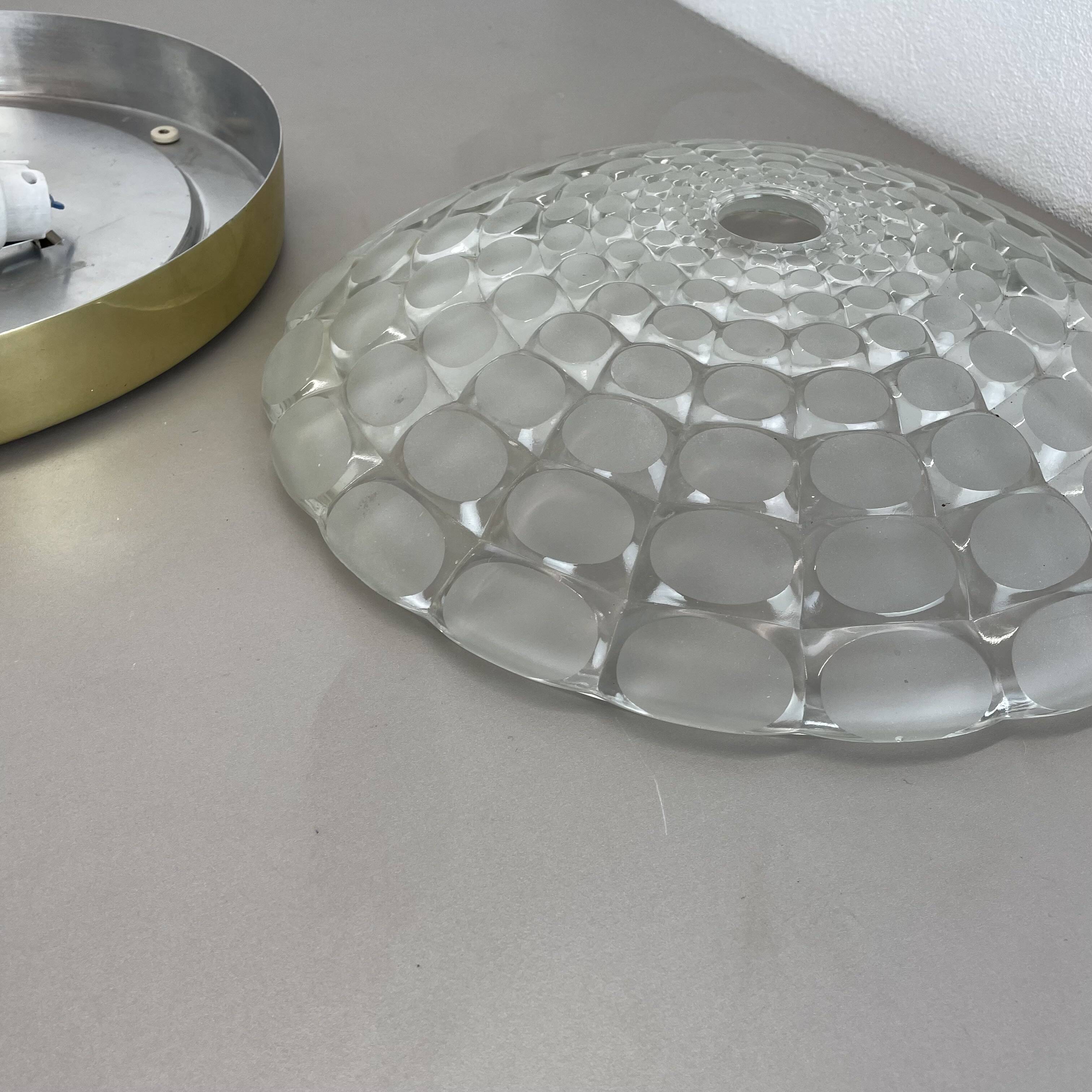 Glass flushmount wall light  peill and putzler lights attrib., germany, 1970s