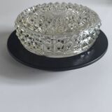 Applique en verre ciselé et métal laqué 1970