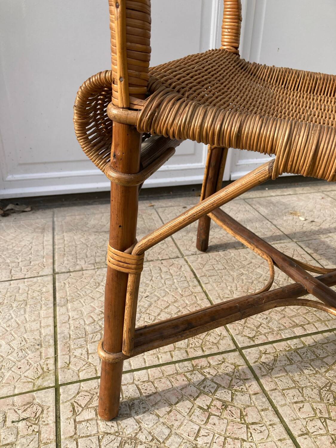 Fauteuil en osier vintage