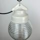 Industrial white porcelain pendant light with ribbed glass, 1970s