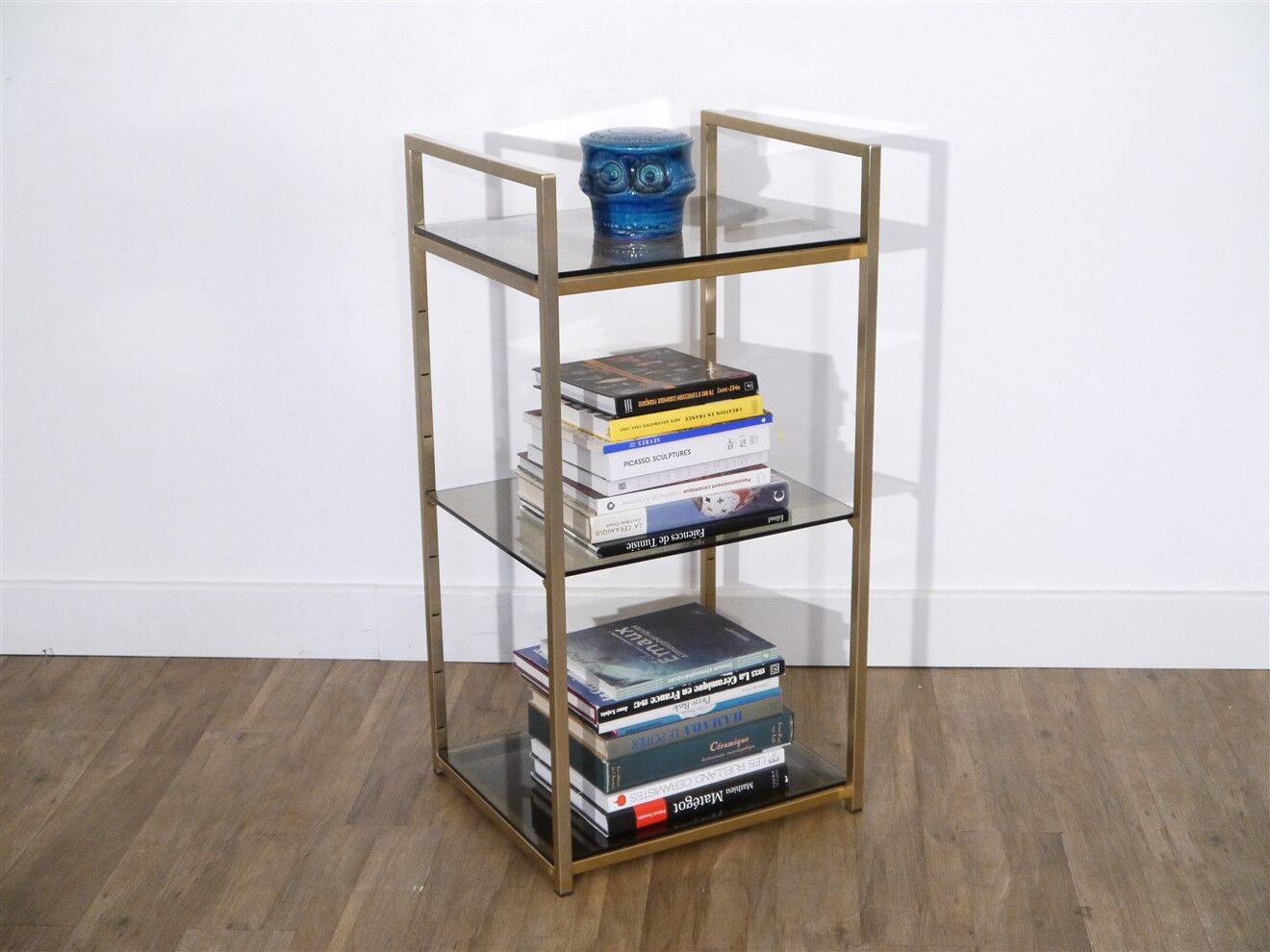 Vintage metal and glass shelf 1970
