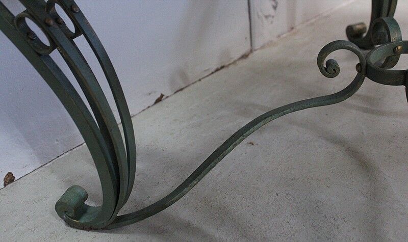 Marble and Forged Iron Low Table - 1950