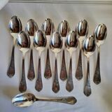 12 large silver-plated metal table spoons by Guildart