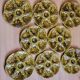 8 oyster plates barbotine Gien green color