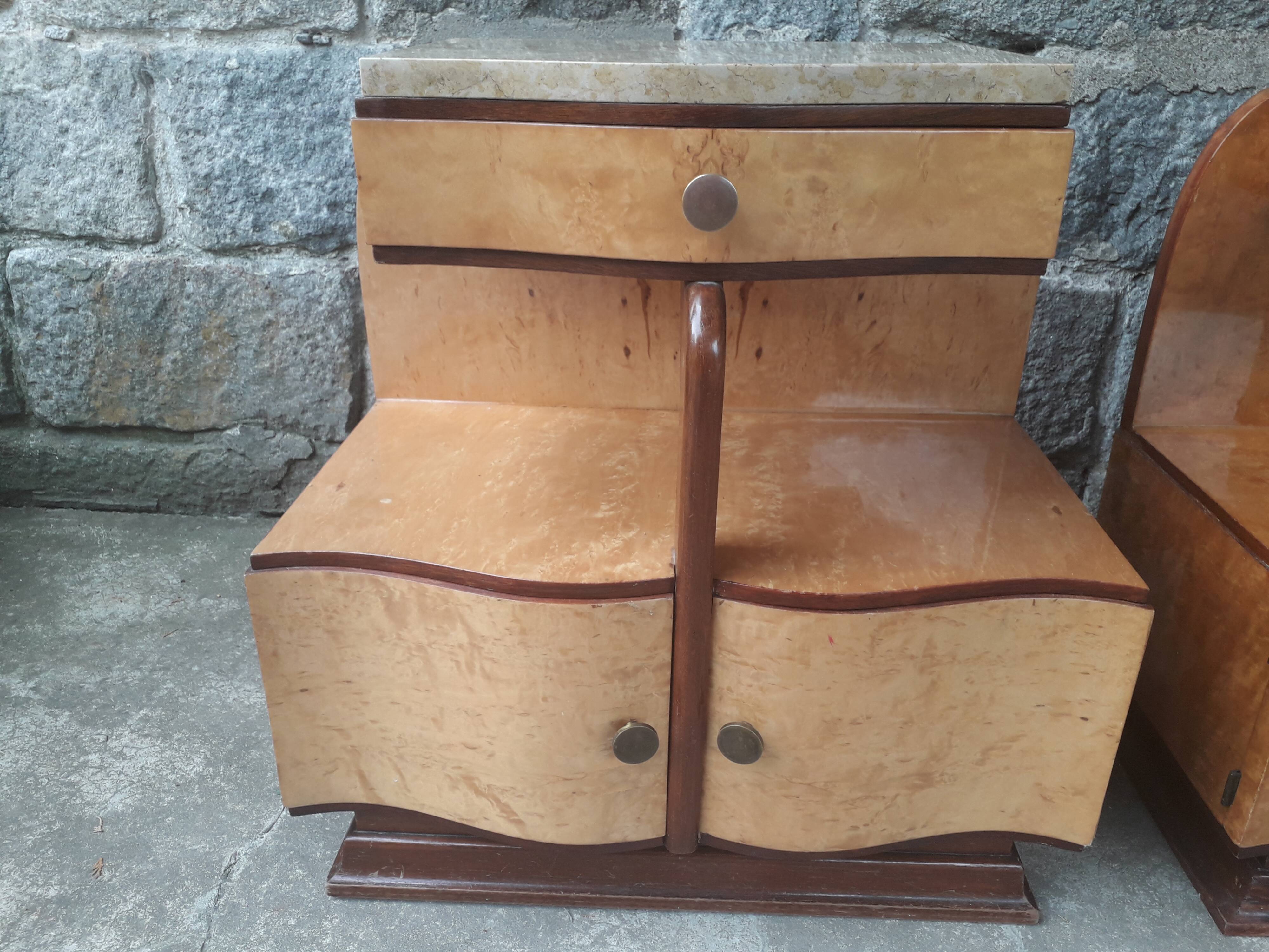 Pair of art deco bedsides