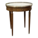 Louis XVI style bouillotte table from the 1960s in mahogany with a marble top.