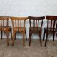 4 chaises bistrot dépareillées