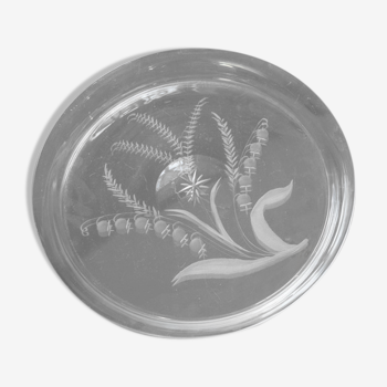 Engraved glass top
