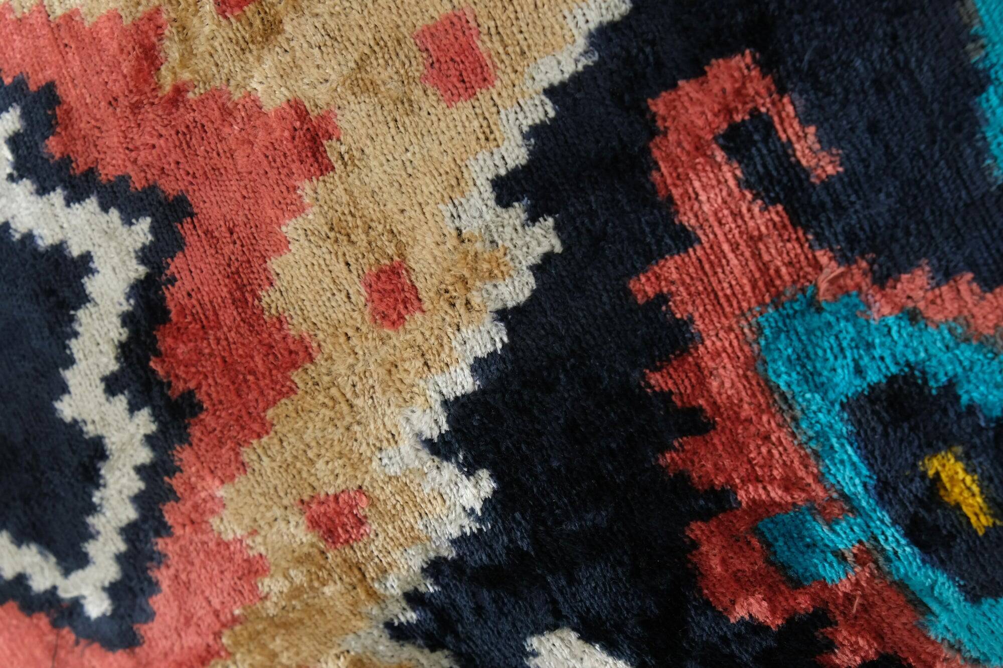 Set of 2 vintage ikat cushion covers 61x41 cm