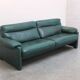 Green leather 3-seater 'DS-70' sofa by De Sede, 1980s