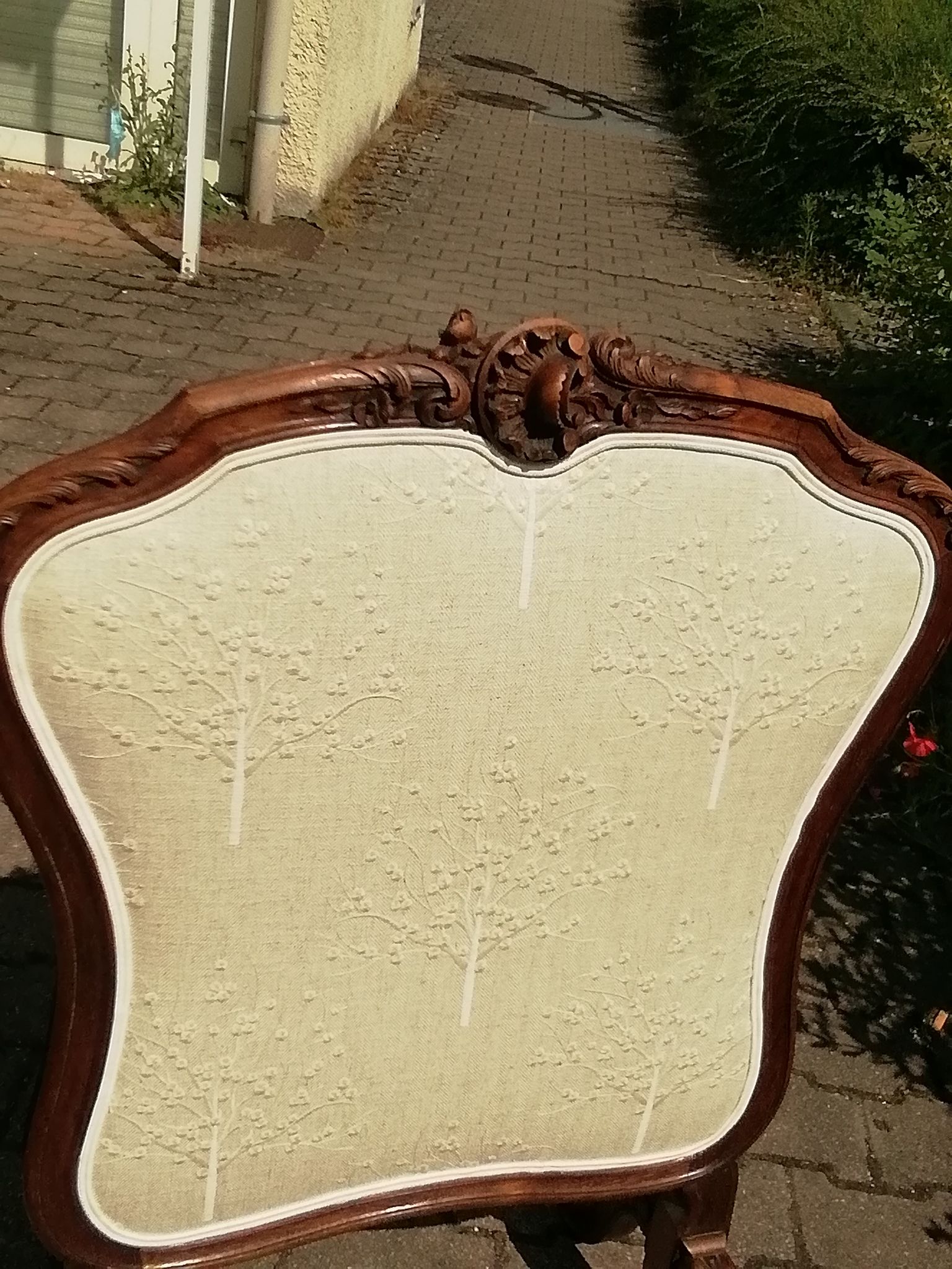 Rosewood fireplace screen and fabrics