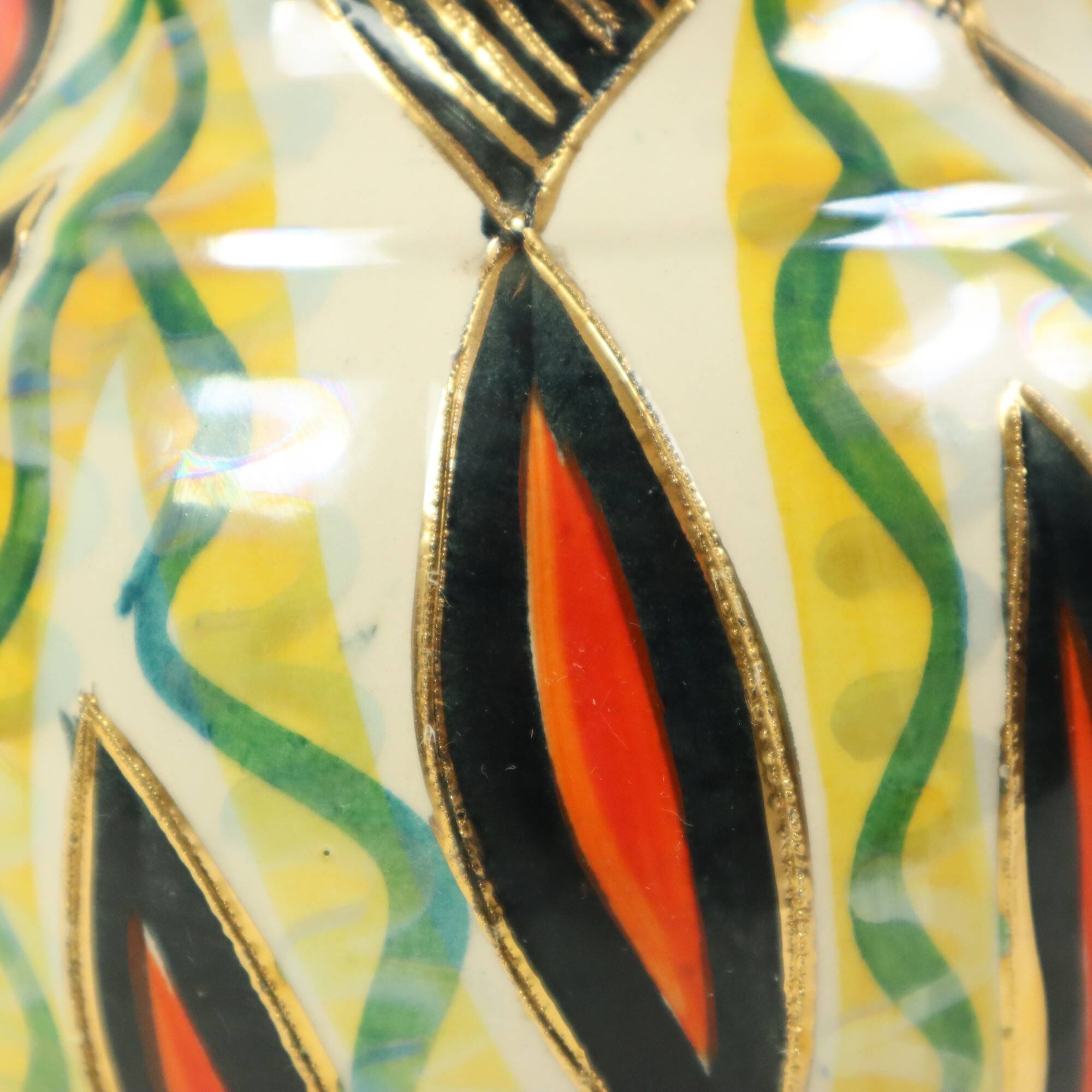 Fifties Lidded Vase H. Bequet Jupiter Hand Painted Ceramics