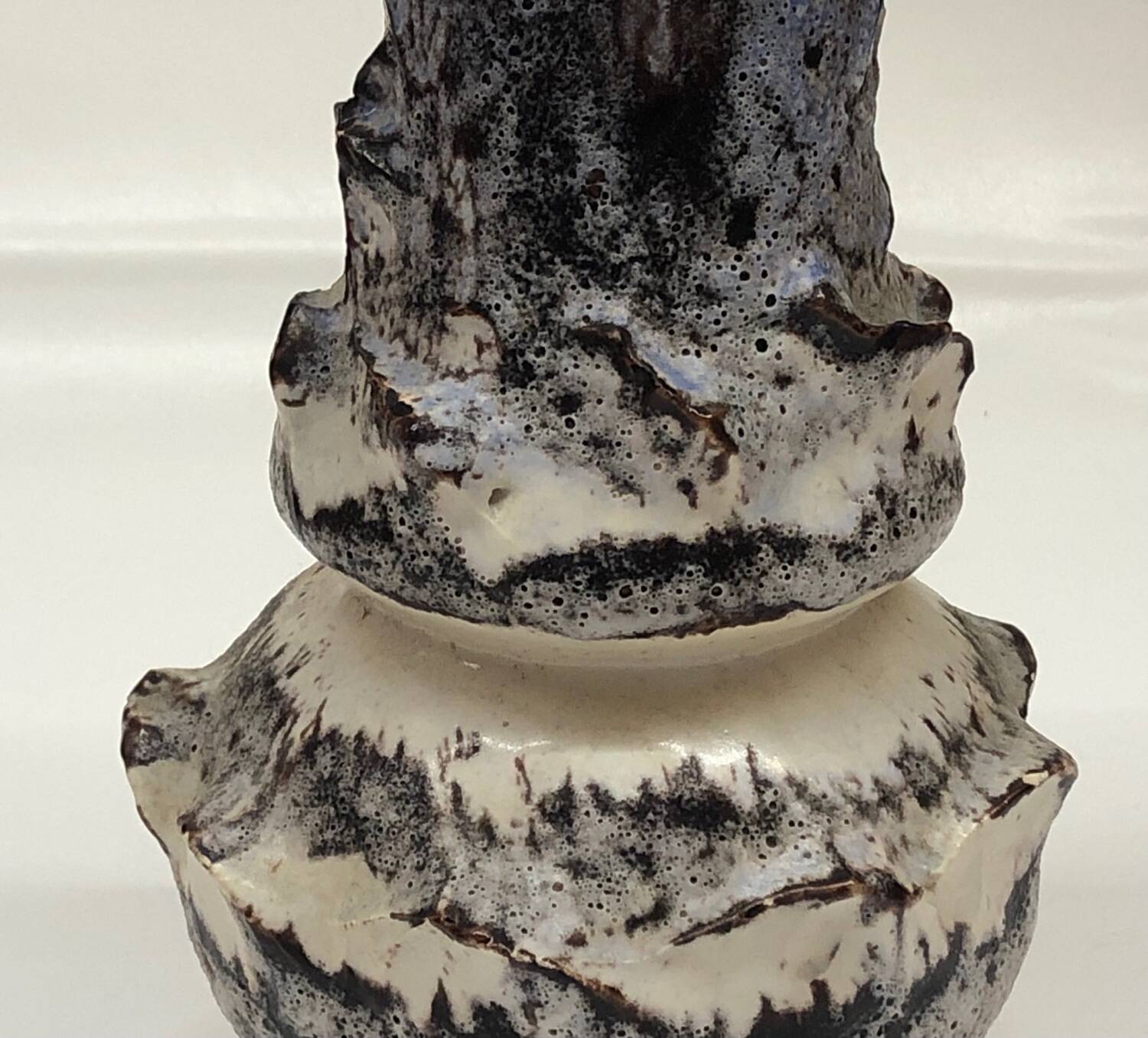 Vase fat lava blue gray Vallauris