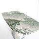 Vintage dining table in green and white veined marble. Completely restored. Italy, 90's