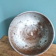 Handmade stoneware bowl and emptying tray