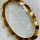 Plat ovale signé annie glass 38/35 made in usa bord ondulé doré à l’or fin