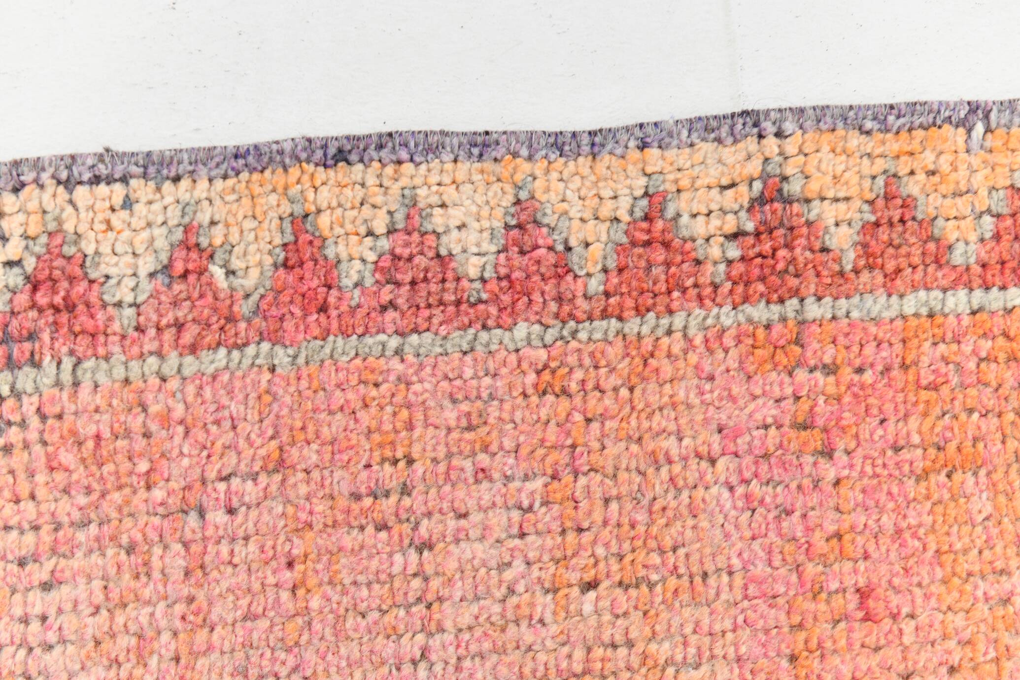 4x10 Runner Salmon Pink Vintage Runner, Turkish Wool Runner, 103x307Cm