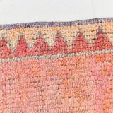 4x10 Runner Salmon Pink Vintage Runner, Turkish Wool Runner, 103x307Cm