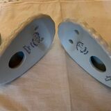 Set of 3 vintage Paris porcelain hooks