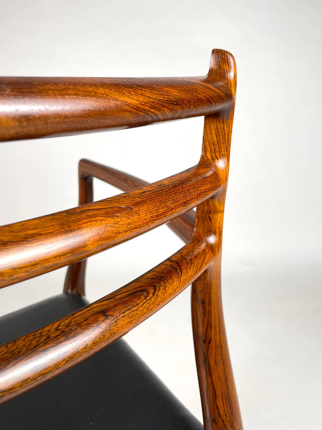 Danish Modern roosewood and leather Mod. 62 Niels Møller chair, 1962