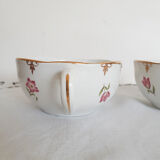 Set of 2 Sarreguemines porcelain tea cups