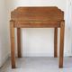 Art Deco oak desk, stripped finish, console size, 3 drawers.