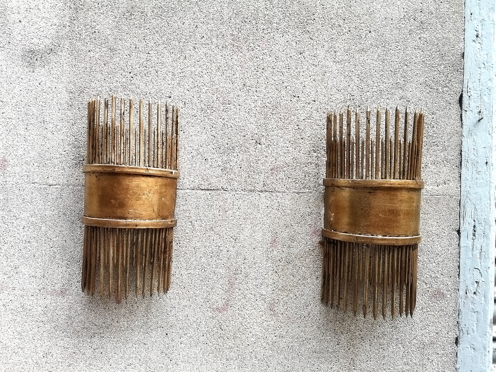 Pair of wrought iron appliques