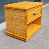 Vintage rattan bedside