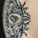 10 old blue flat plates Terre de Fer Léon Graves model Louis XVI, twentieth century
