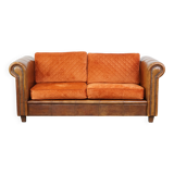Luxurious 2.5 seater sheepskin leather sofa of top quality