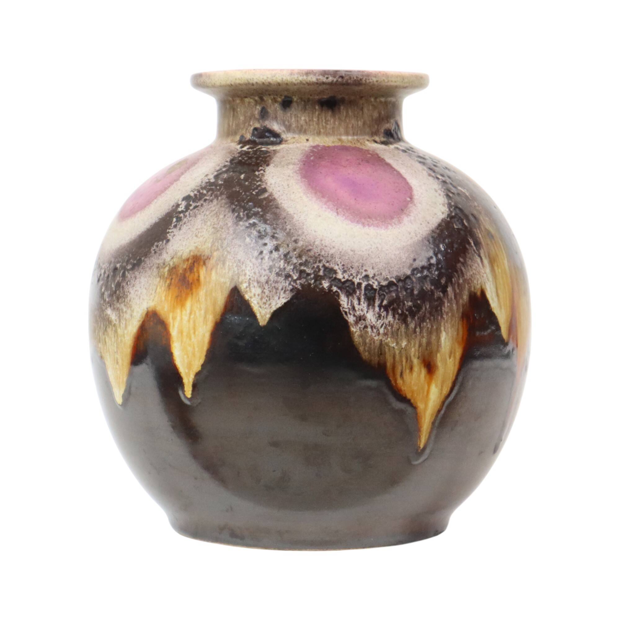 Bolle Fat Lava Vase Purple West Germany Ceramics 666-21