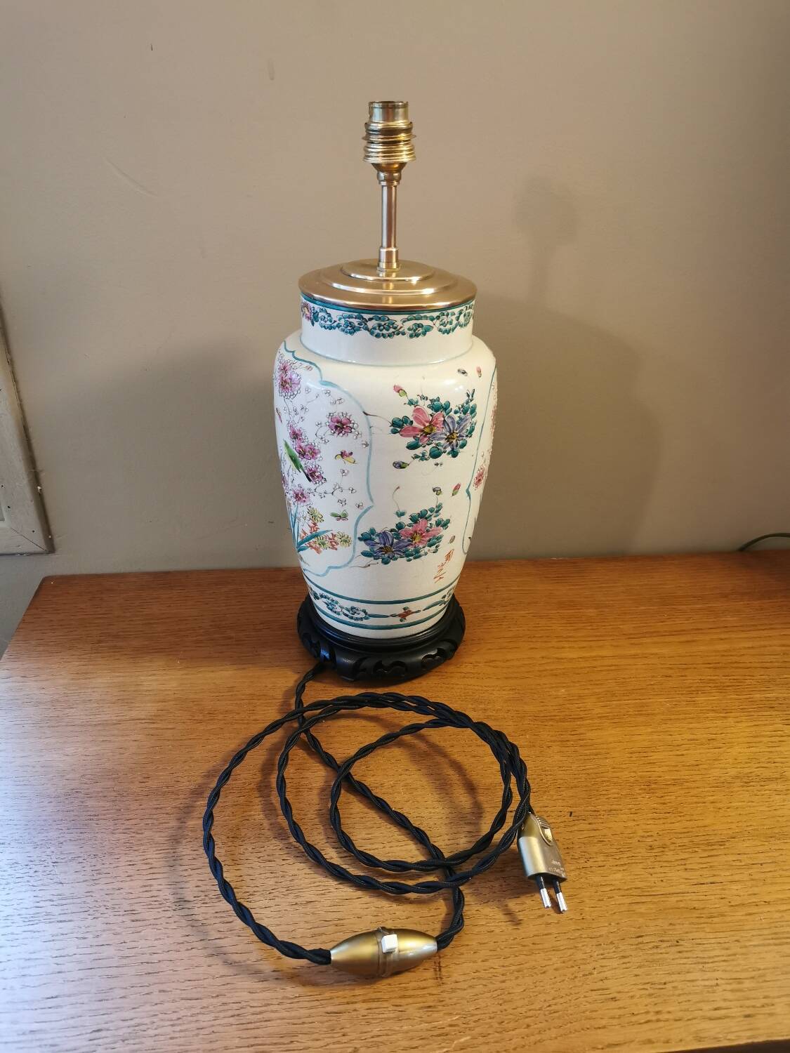 Antique Asian lamp base