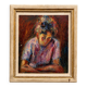 Oil on canvas – Expressionist portrait of a young woman – 20th century