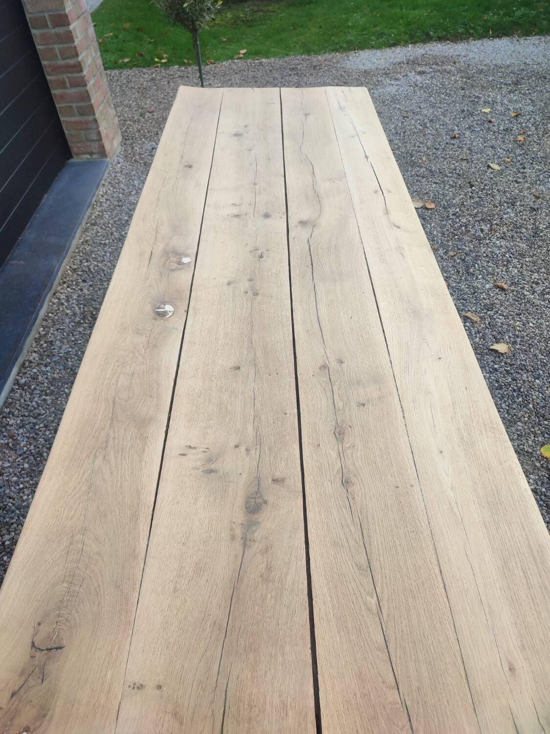 Large solid oak farmhouse table 2.45m