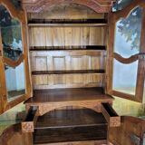 Louis XV period cherry wood sideboard with two glass panels