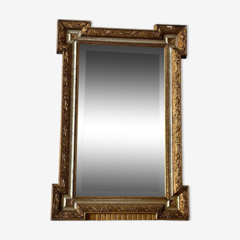 Rectangular gold mirror with vintage Napoleon III style frame