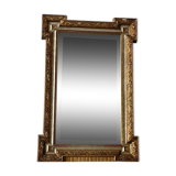 Rectangular gold mirror with vintage Napoleon III style frame