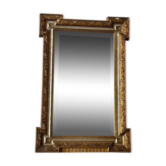 Miroir rectangulaire doré cadre vintage style Napoléon III