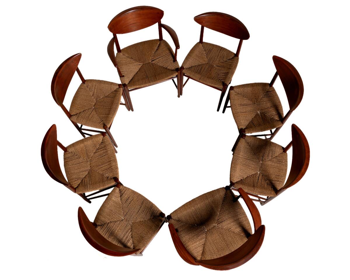 Ensemble de huit chaises 316/317 par Hvidt & Mølgaard-Nielsen pour Søborg, 1955-56