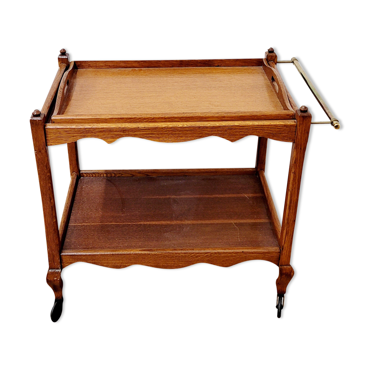 Wooden serving trolley