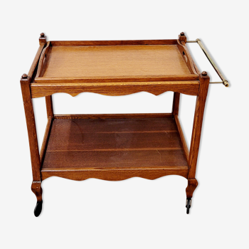 Wooden serving trolley