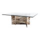 Italian marble coffee table with glass top 1970's